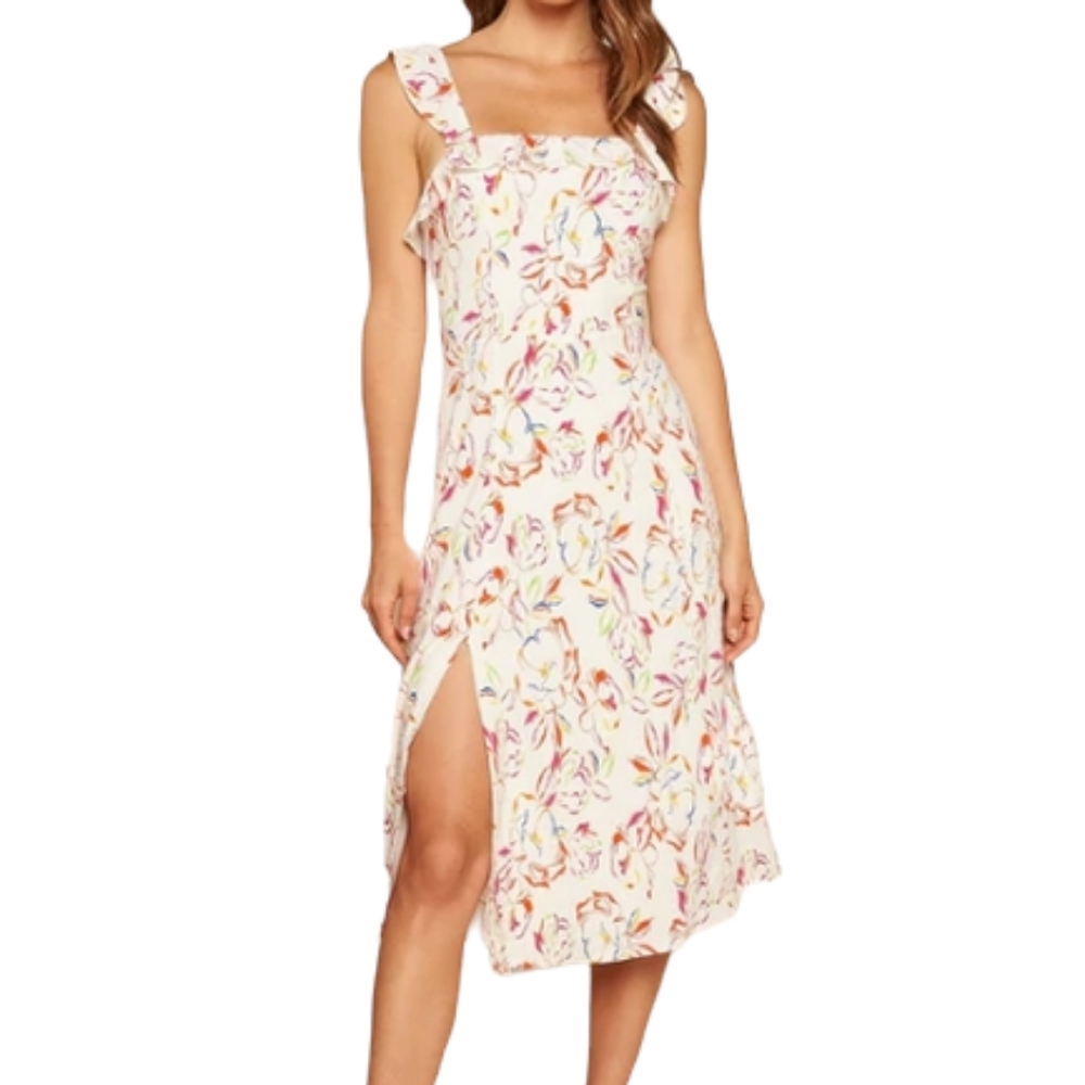 NWT Sugar + Lips Electric Ways Ruffle Trim Milo Midi Floral Tank Dress sz M - Picture 2 of 5